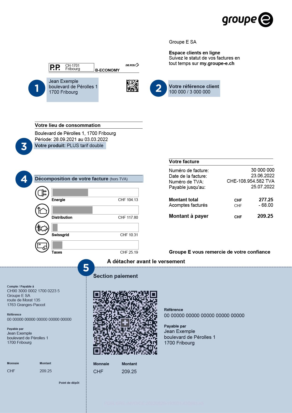 facture d'électricité page 1