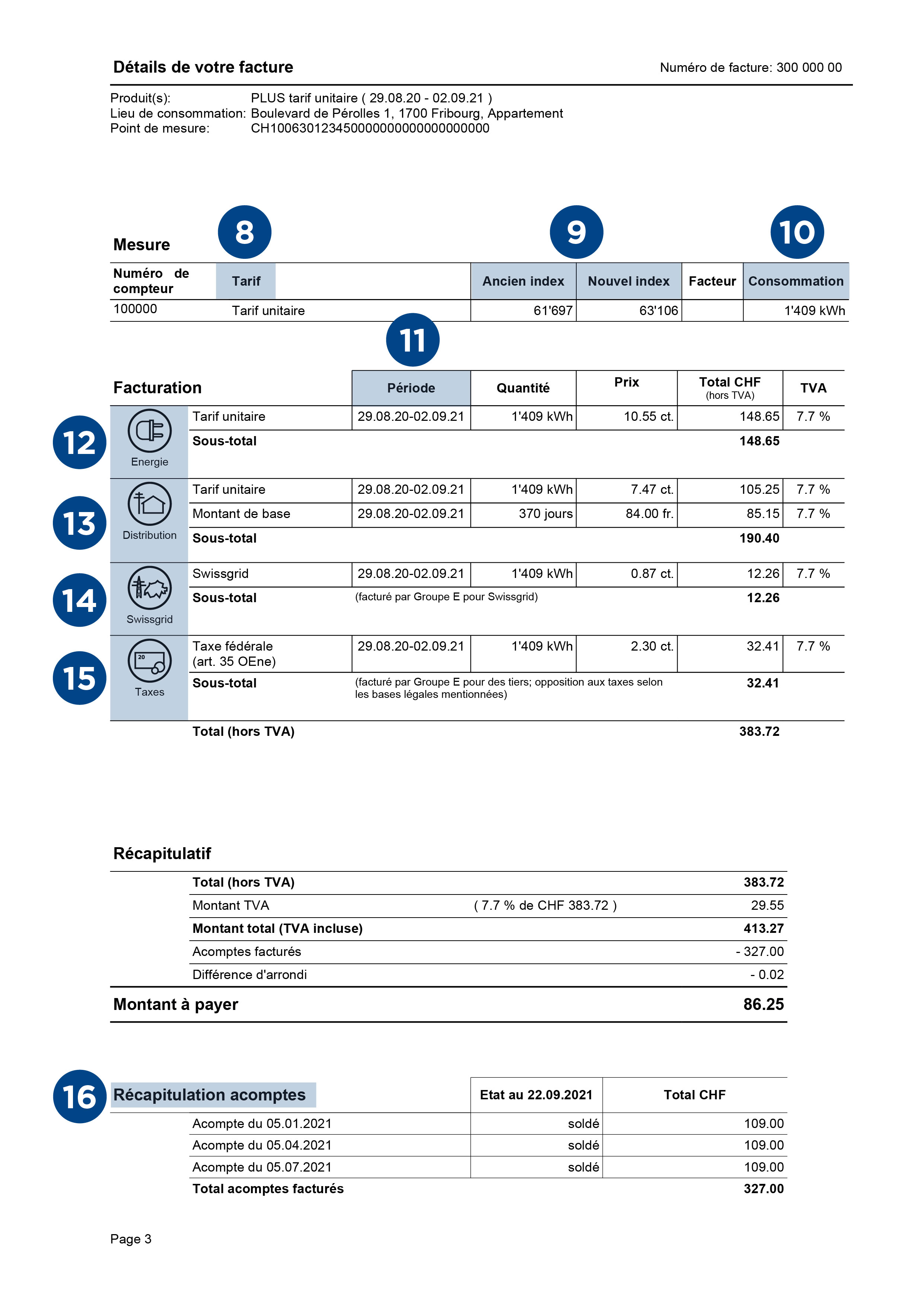 facture d'électricité page 3