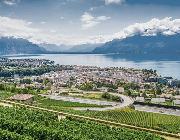 Luftaufnahme von Vevey