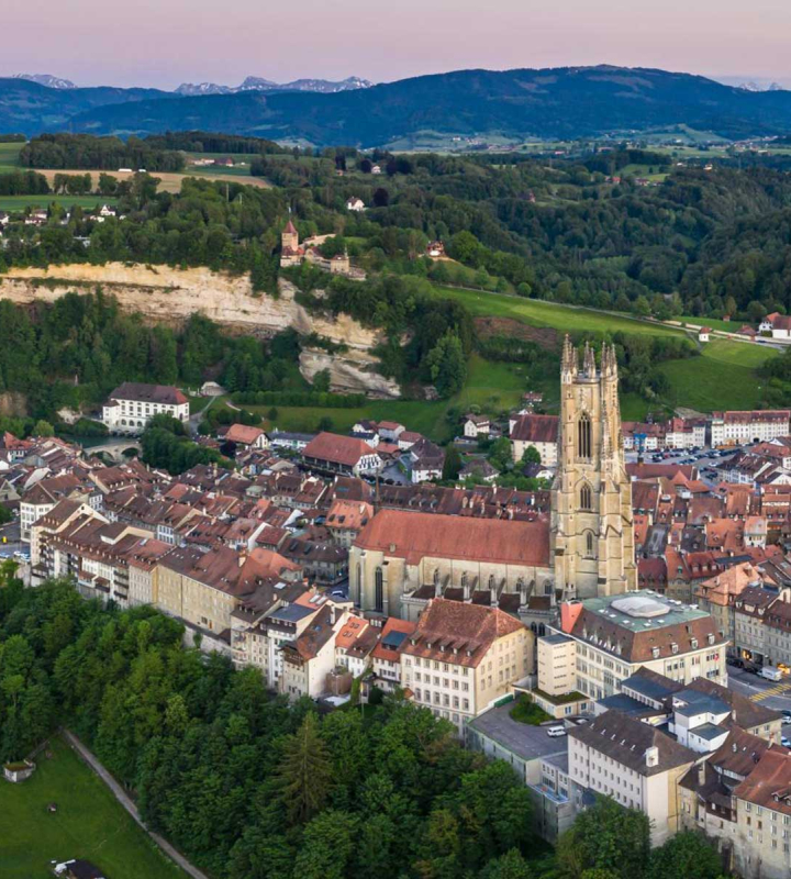Stadt Freiburg am Ende des Tages