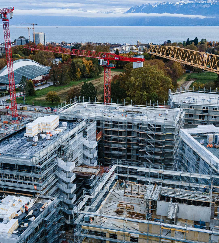 Une vue aérienne du quartier Eglantine à Morges
