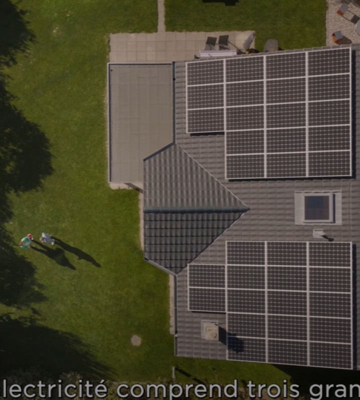 vue aérienne panneaux solaires