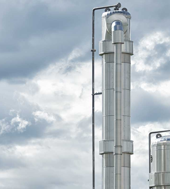 Cheminée d'une centrale de production thermique