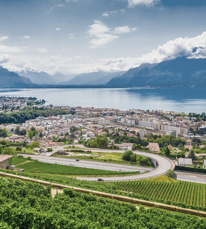 Vue aérienne de Vevey