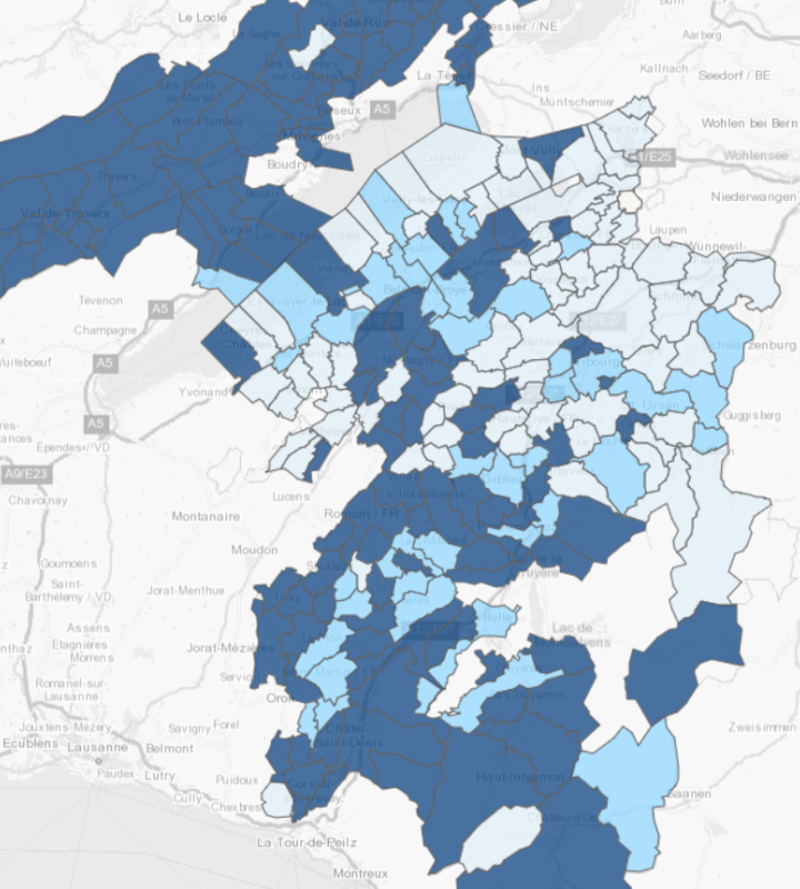 Karte zum Fortschritt der Einführung intelligenter Zähler im Netz der Groupe E