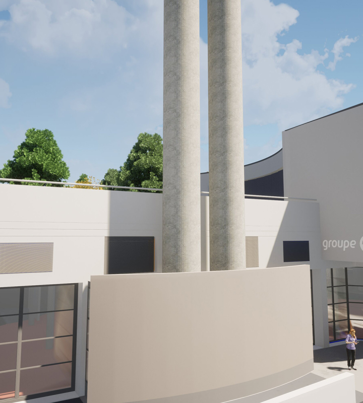 Image de synthèse de la centrale PLACAD, plateau universitaire de Pérolles (Fribourg)