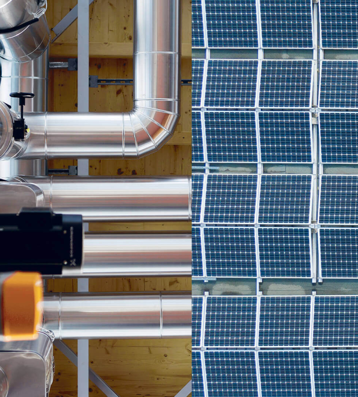 Solarpanels auf einem Dach