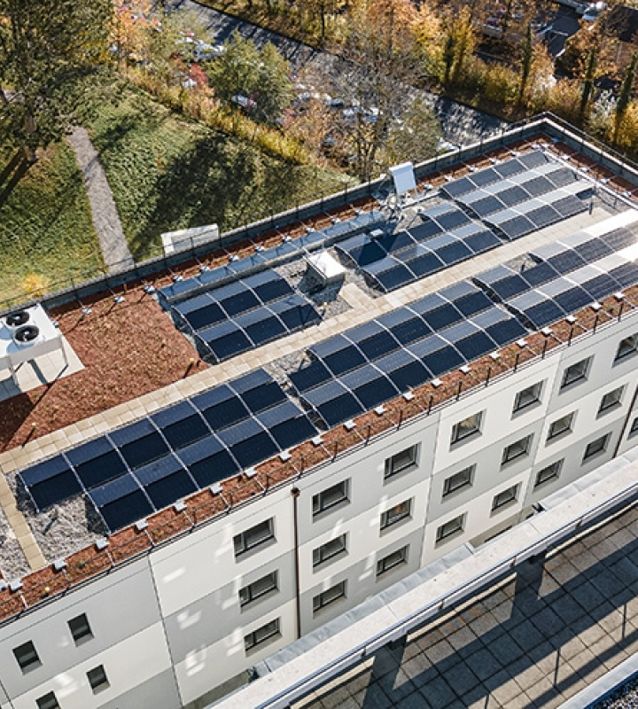 Une installation solaire en toiture