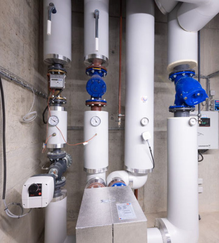 Installation de chauffage pour une grande entreprise