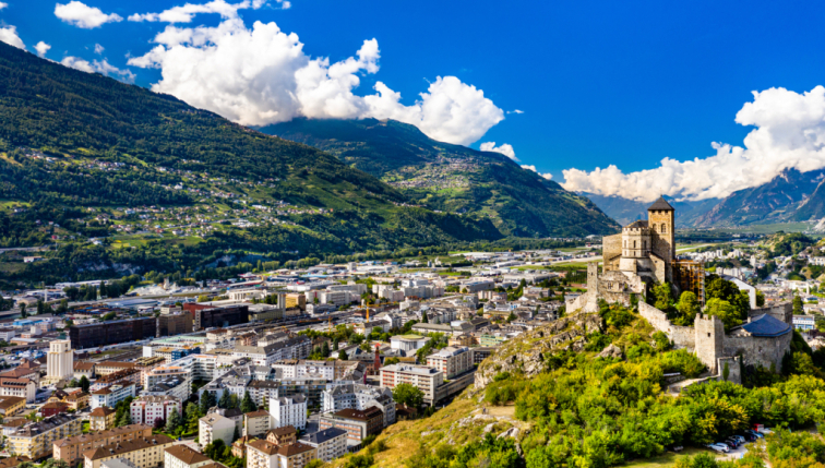 Ville de Sion, dans le canton du Valais