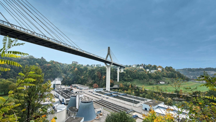 centrale de biogaz située au pied du pont de la Poya à Fribourg