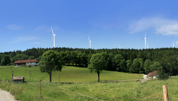 Verrivent - Fotomontage der Windräder auf dem Mont de Buttes