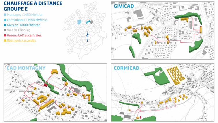 Trois nouveaux chauffages à distance dans le canton de Fribourg