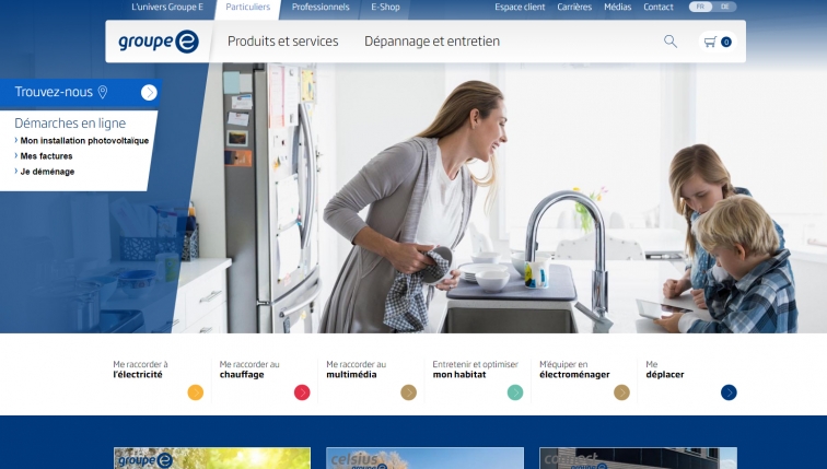 nouveau site web de Groupe E et des sociétés du groupe