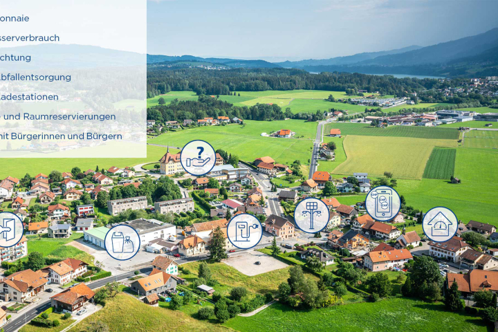 Luftaufnahme eines Dorfes in der Westschweiz