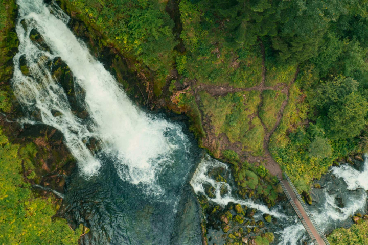Cascade vue au drône