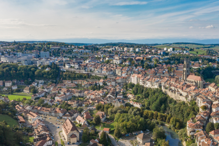 Luftaufnahme der Stadt Freiburg