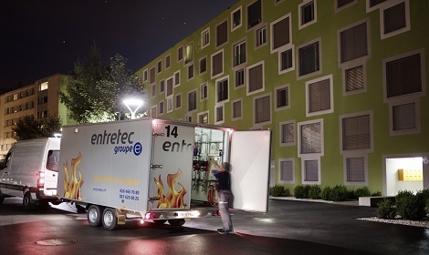 Chaufferie mobile pour professionnels Groupe E Entretec Chaufferie mobile pour professionnels Groupe E Entretec