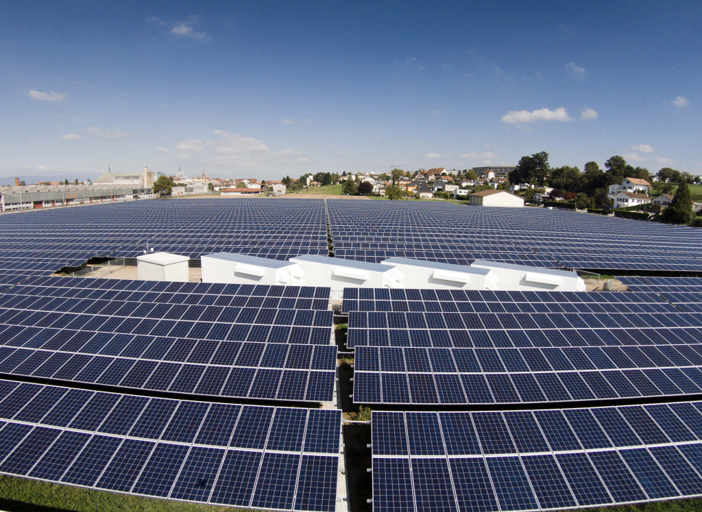 Toit du parc solaire de la Boverie