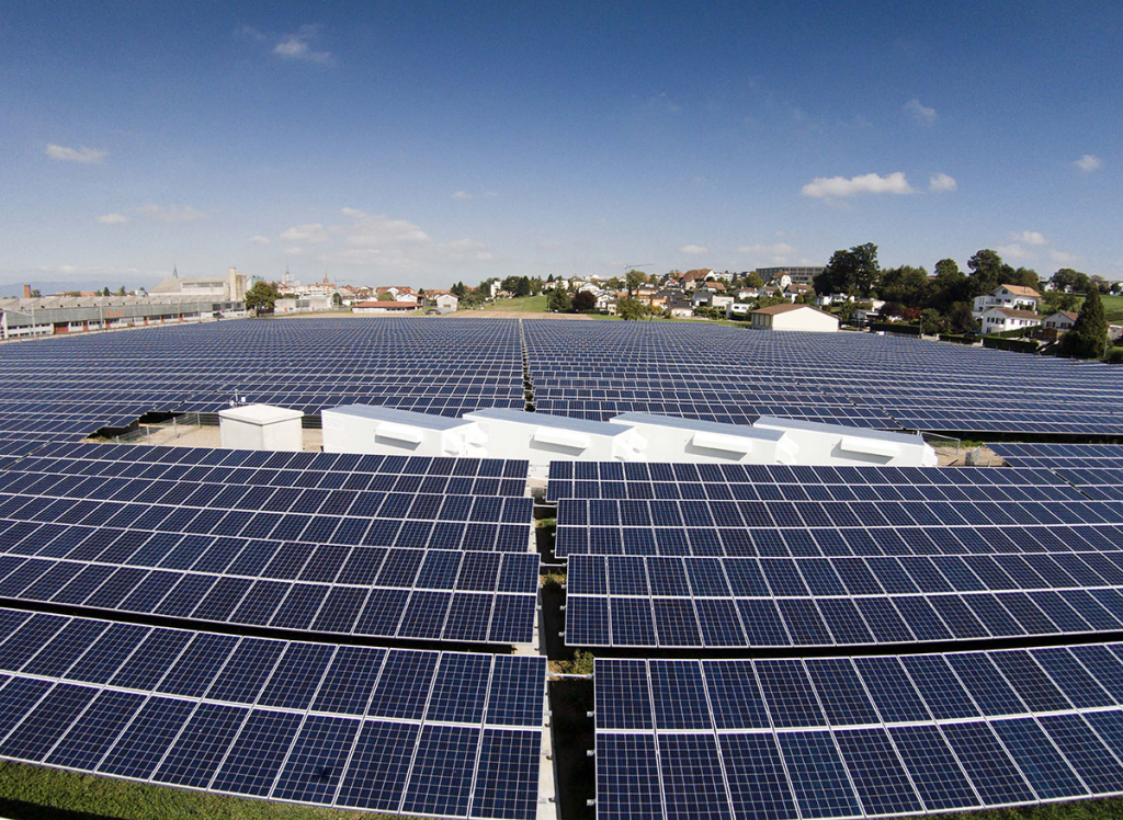 Toit du parc solaire de la Boverie