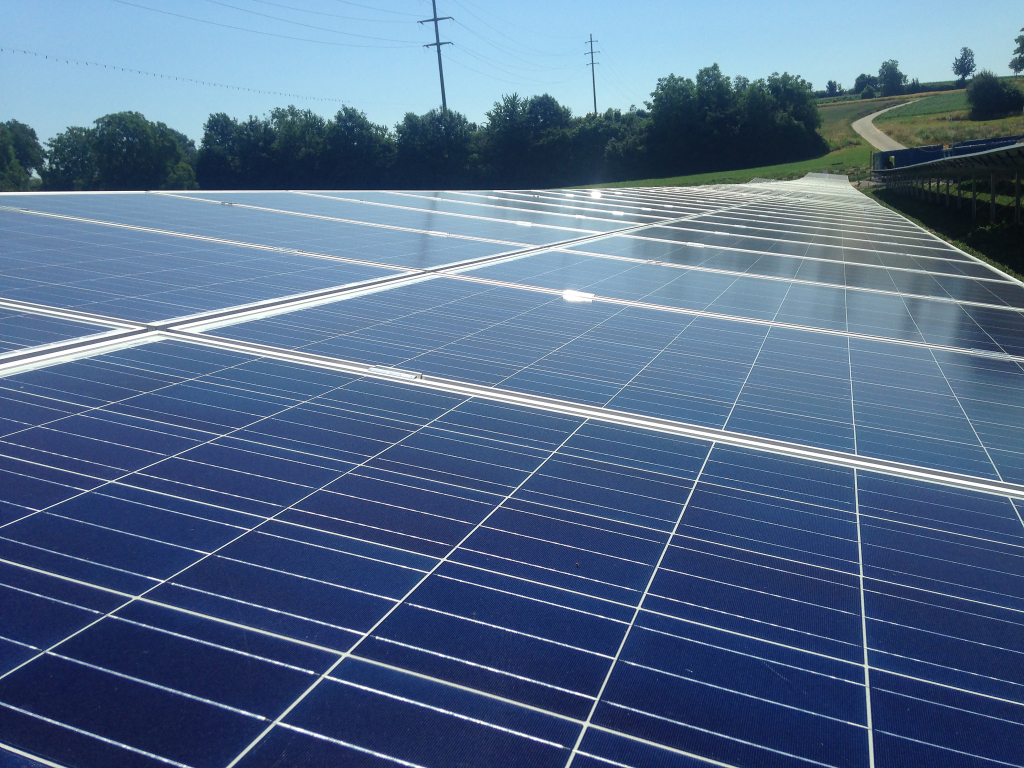 Toit du parc solaire de la Boverie