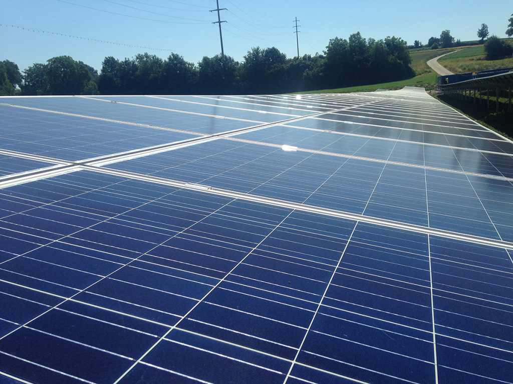 Toit du parc solaire de la Boverie