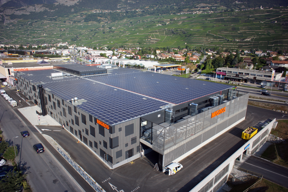Solaranlagen auf dem Migros in Conthey