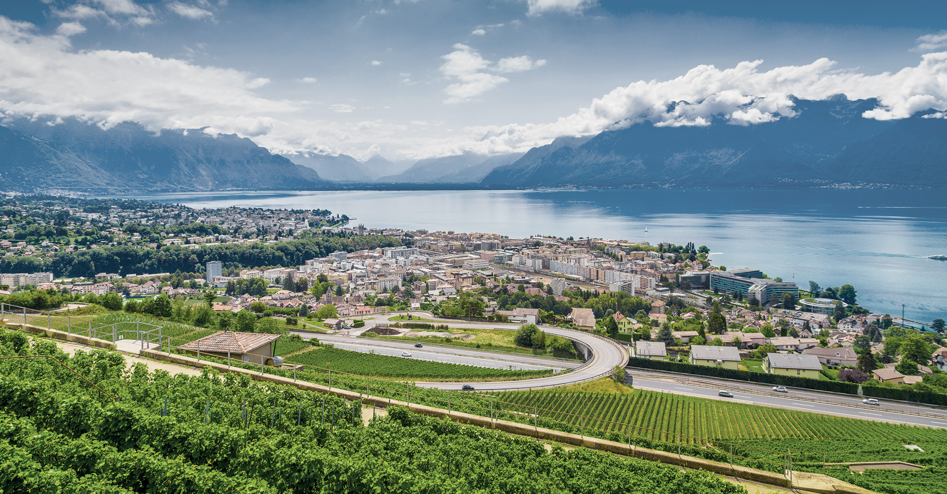 Luftaufnahme von Vevey