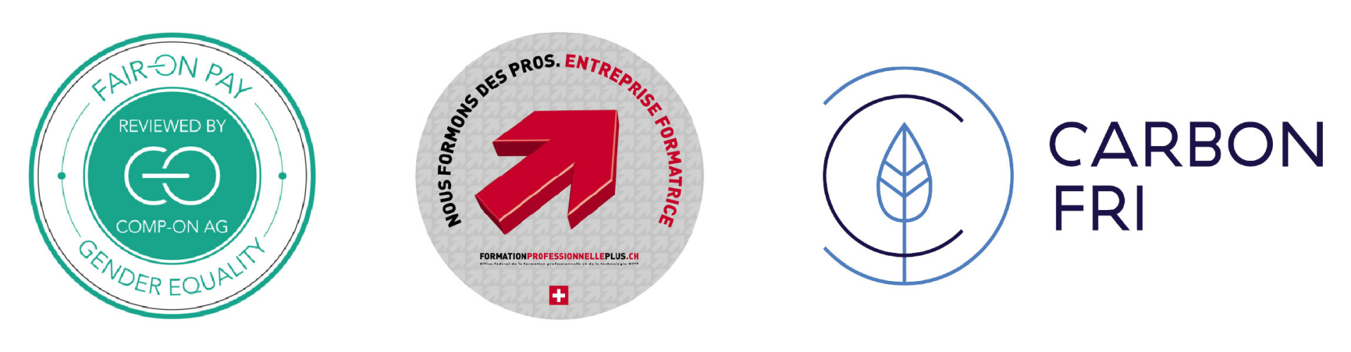 Logos der von Groupe E erworbenen Zertifizierungen