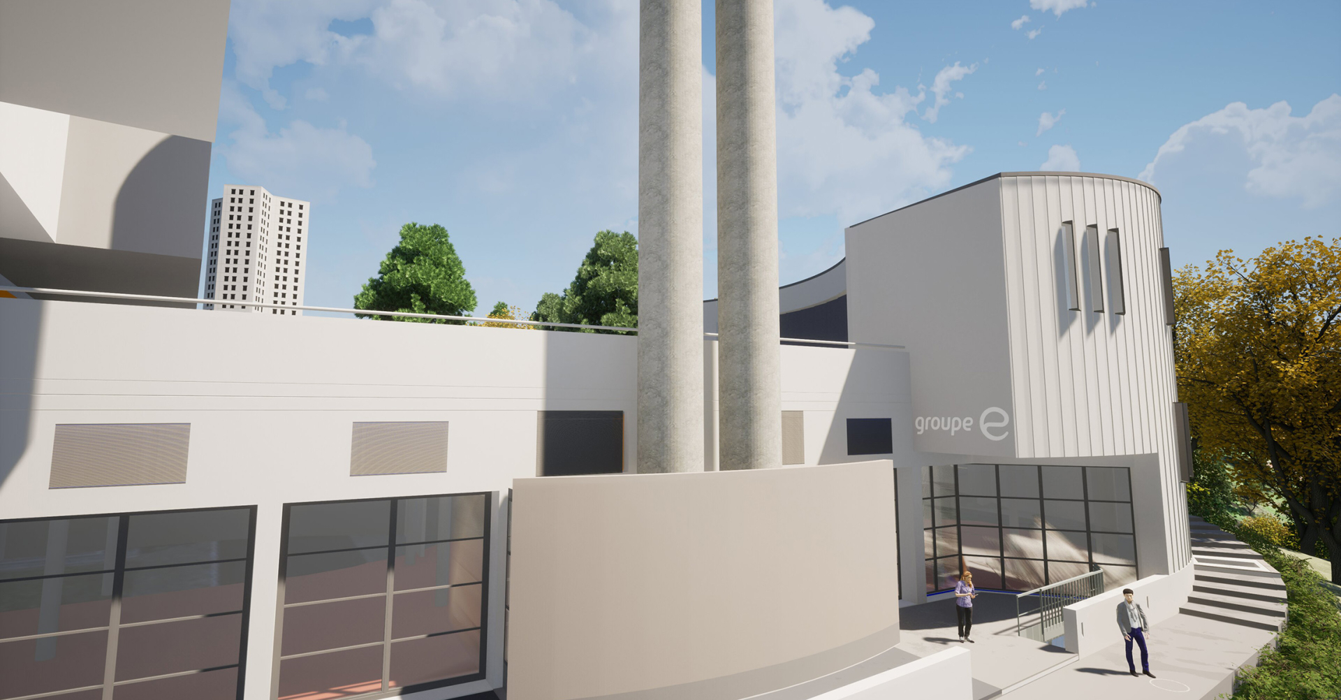 Visualisierung der PLACAD-Zentrale, Universitätsplateau Pérolles (Freiburg)