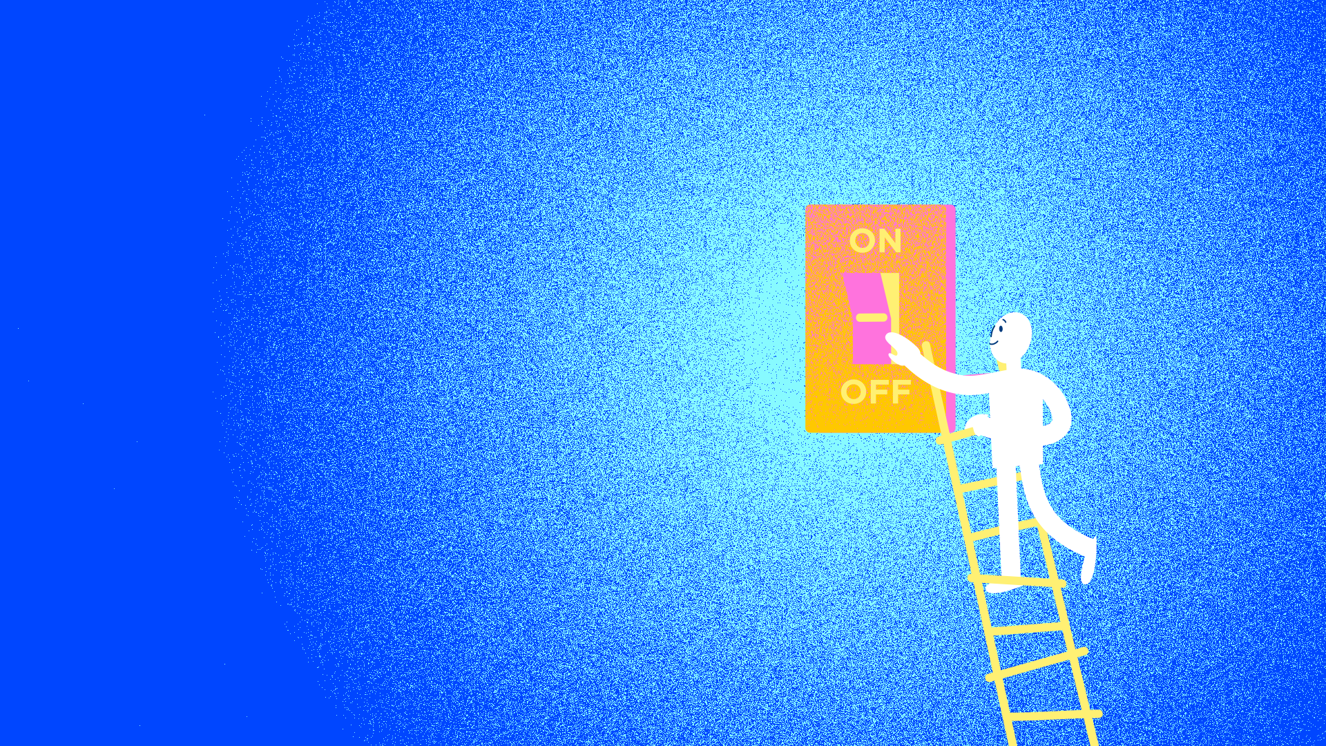 Illustration d'un personnage éteignant une lumière